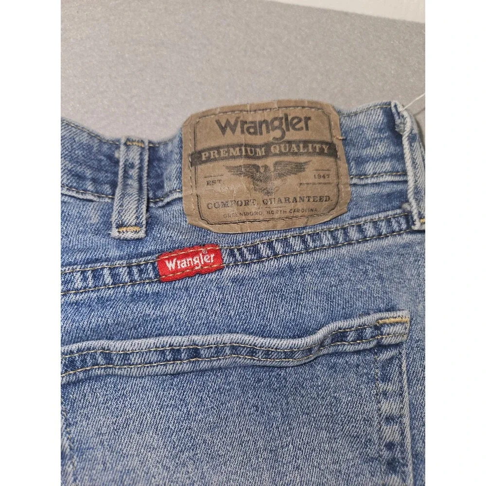 Wrangler Performance Series Straight Leg Jeans Light Wash Blue Sz 36x32
